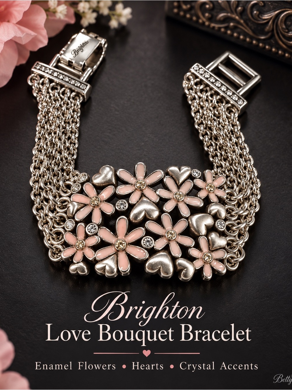 Brighton Love Bouquet Enamel Flower & Heart Multi-Strand